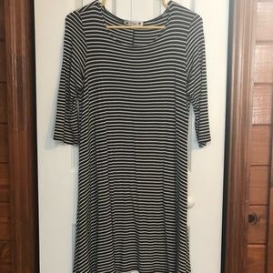 Black and white striped dress